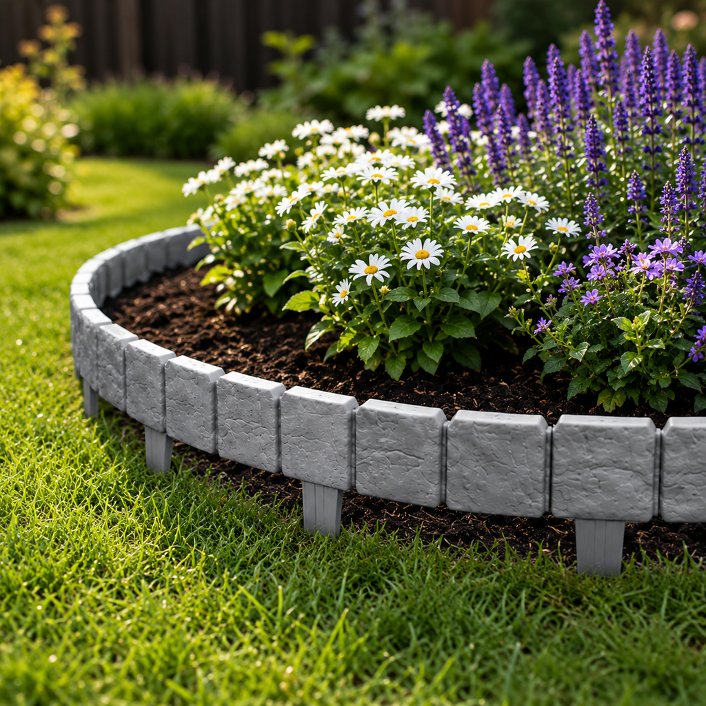 Stone Look Garden Edging – Interlocking Decorative Garden Border