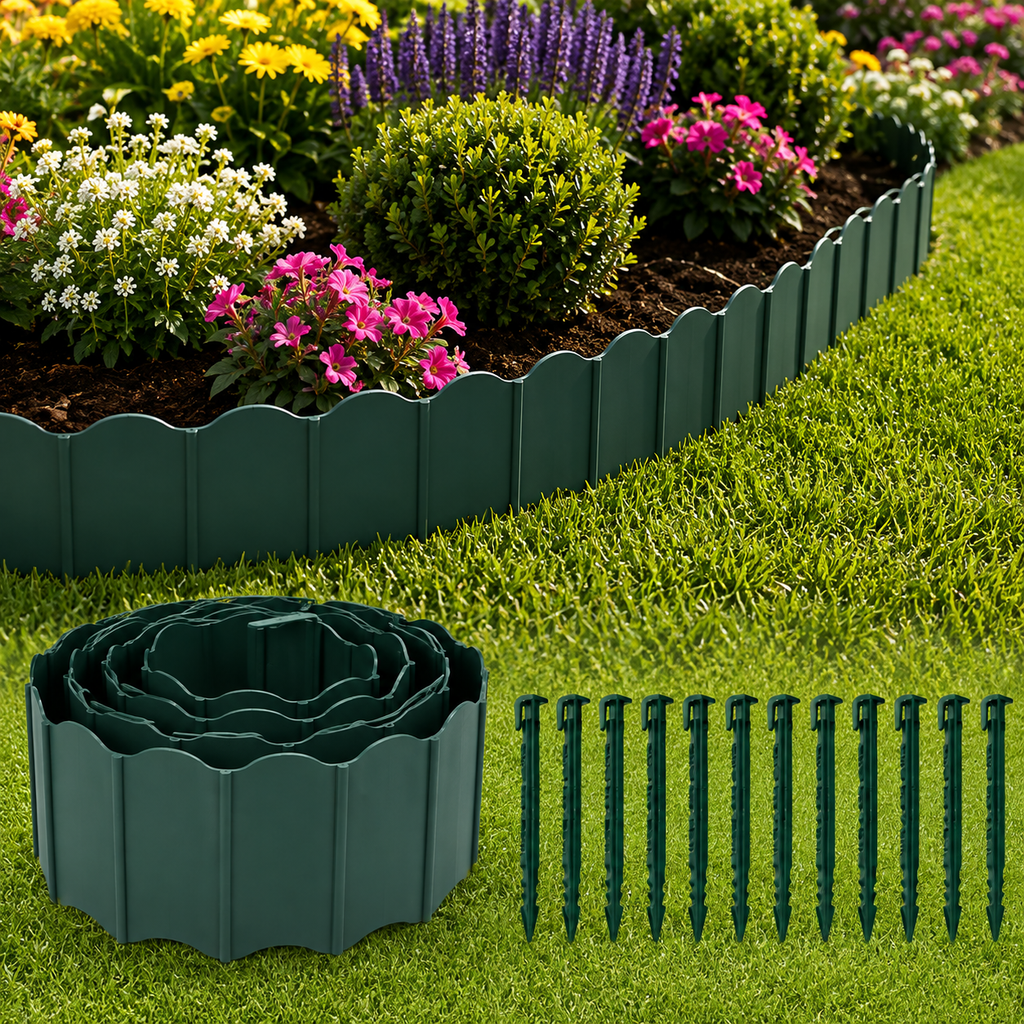 Garden Edging – Flexible Plastic Lawn & Garden Border 3m, 6m or 9m