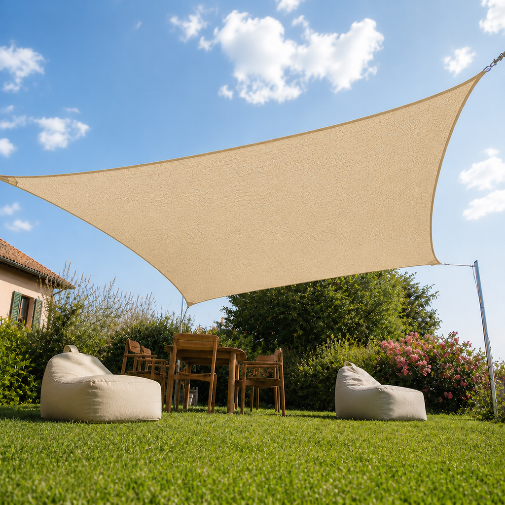 Shade Sail Rectangle – Breathable HDPE UV Protection Outdoor Sun Shade