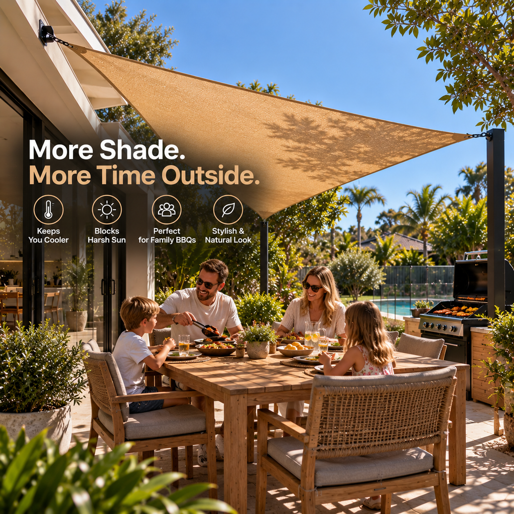 Shade Sail Triangle – Breathable HDPE UV Protection Outdoor Sun Shade