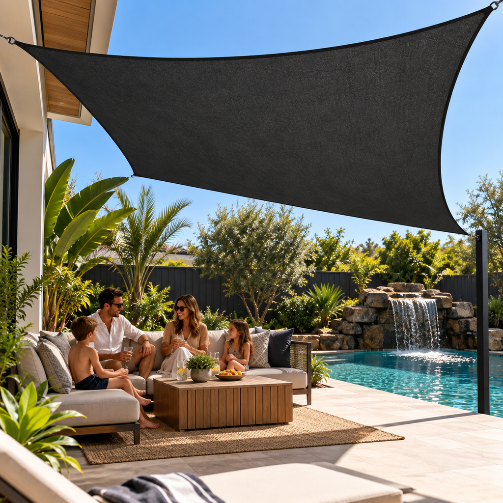 Shade Sail Black – Breathable HDPE UV Protection Outdoor Sun Shade