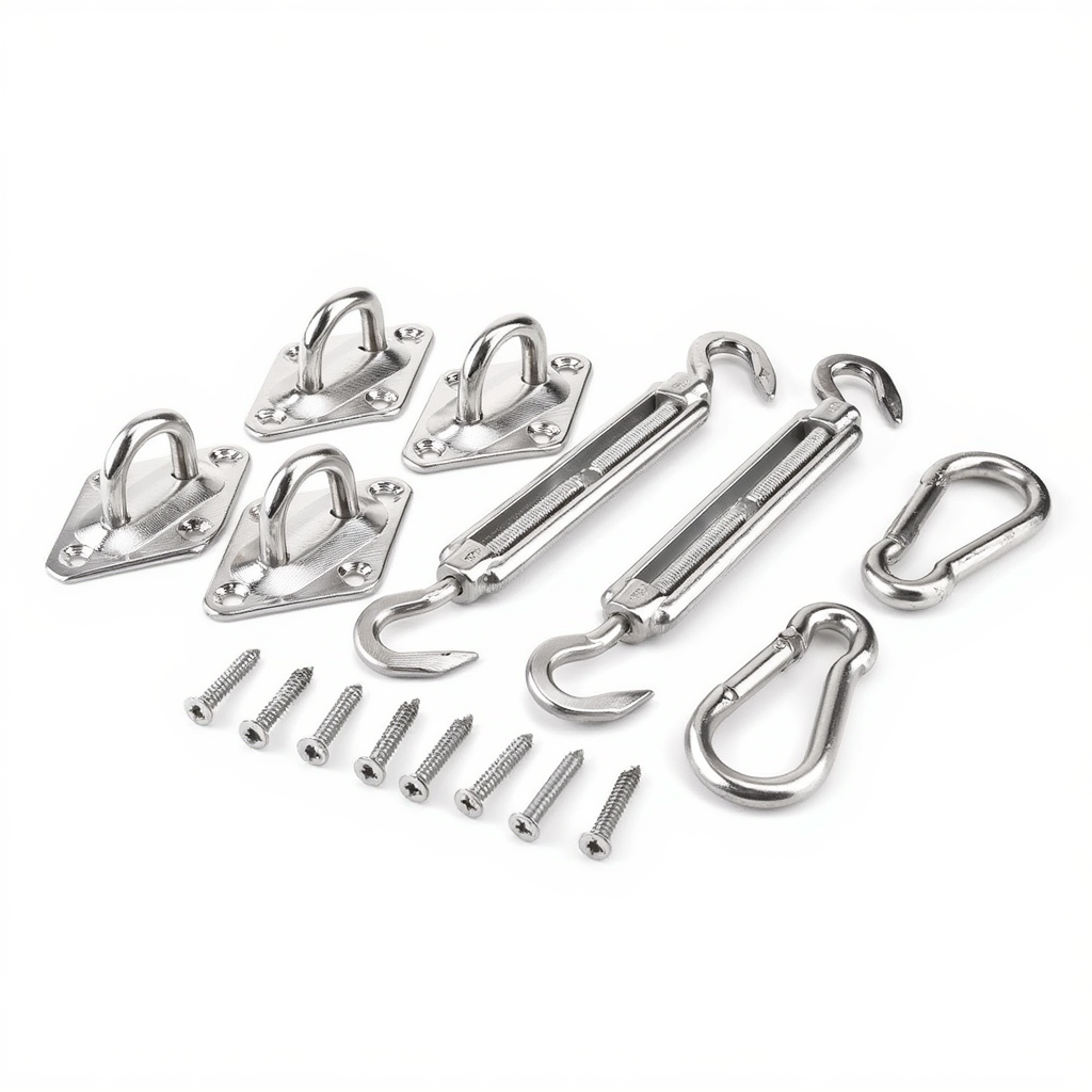 Shade Sail & Camouflage Net Fixing Kit – 304 Stainless Steel Hardware