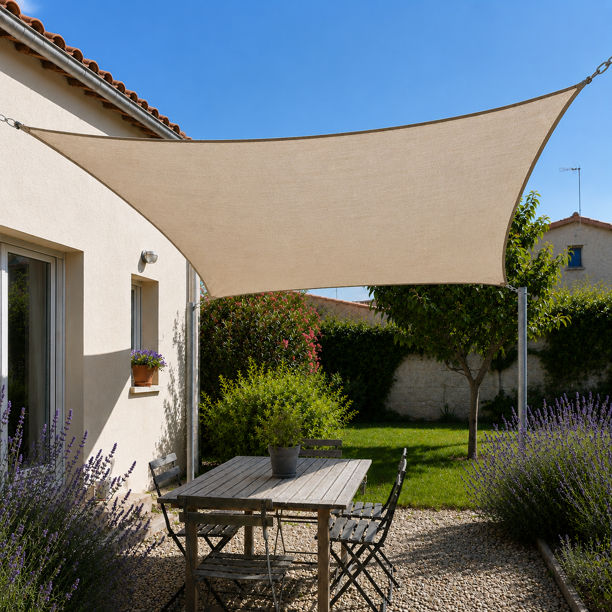 Shade Sail – Heavy Duty HDPE UV & Wind Protection Outdoor Sun Shade