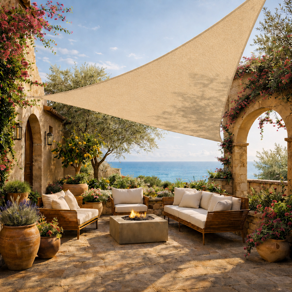 Shade Sail Triangle – Breathable HDPE UV Protection Outdoor Sun Shade