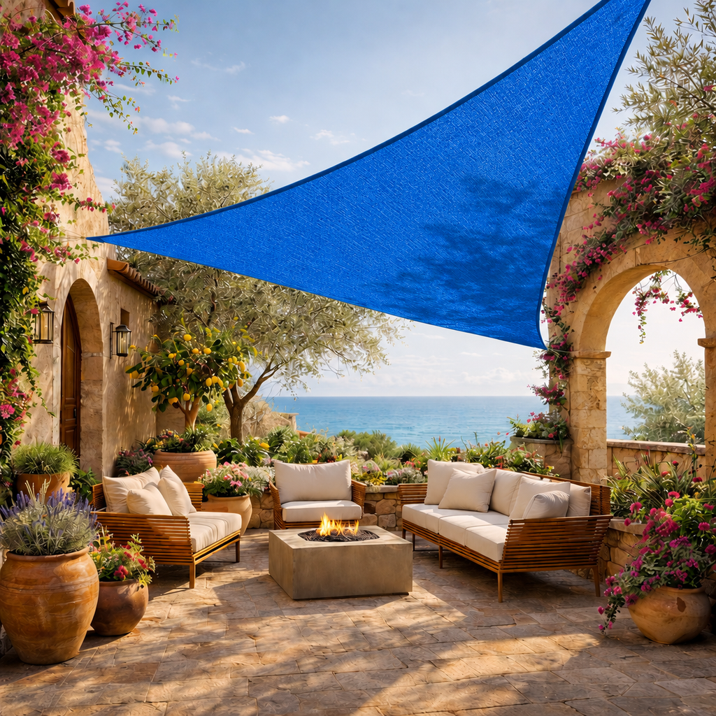Shade Sail Triangle – Breathable HDPE UV Protection Outdoor Sun Shade