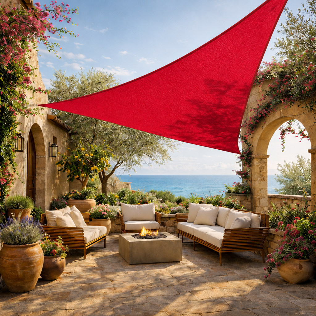 Shade Sail Triangle – Breathable HDPE UV Protection Outdoor Sun Shade