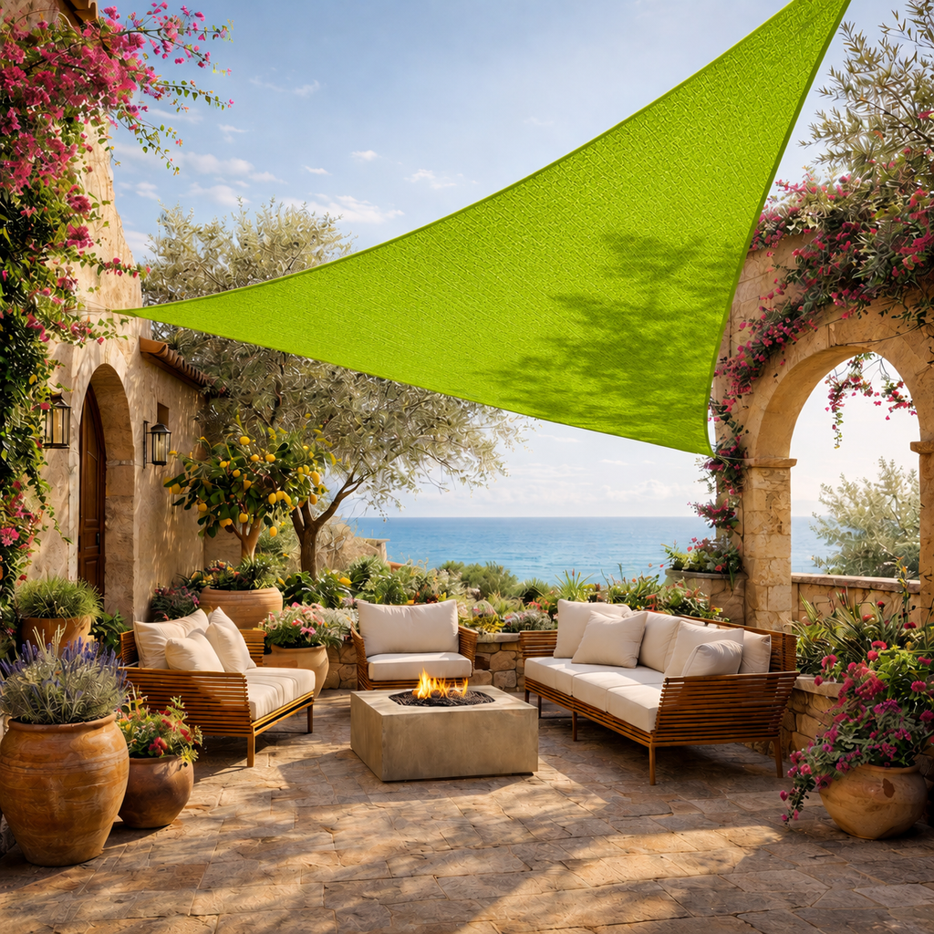 Shade Sail Triangle – Breathable HDPE UV Protection Outdoor Sun Shade
