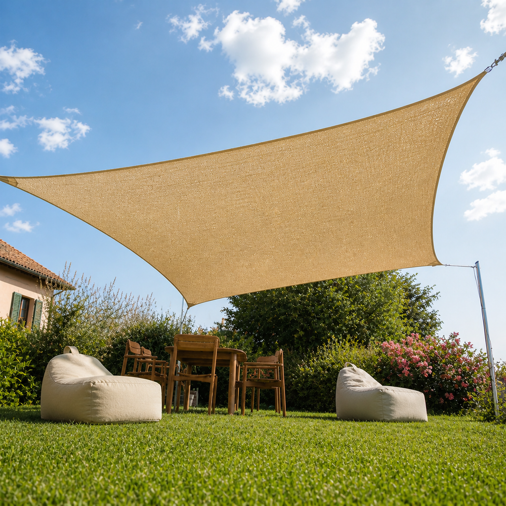 Shade Sail Rectangle – Breathable HDPE UV Protection Outdoor Sun Shade