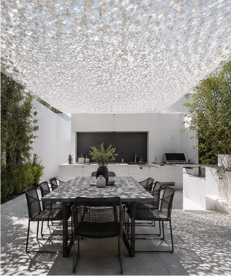 Shade Sail – White Camouflage Netting | Reinforced Ripstop Outdoor Shade