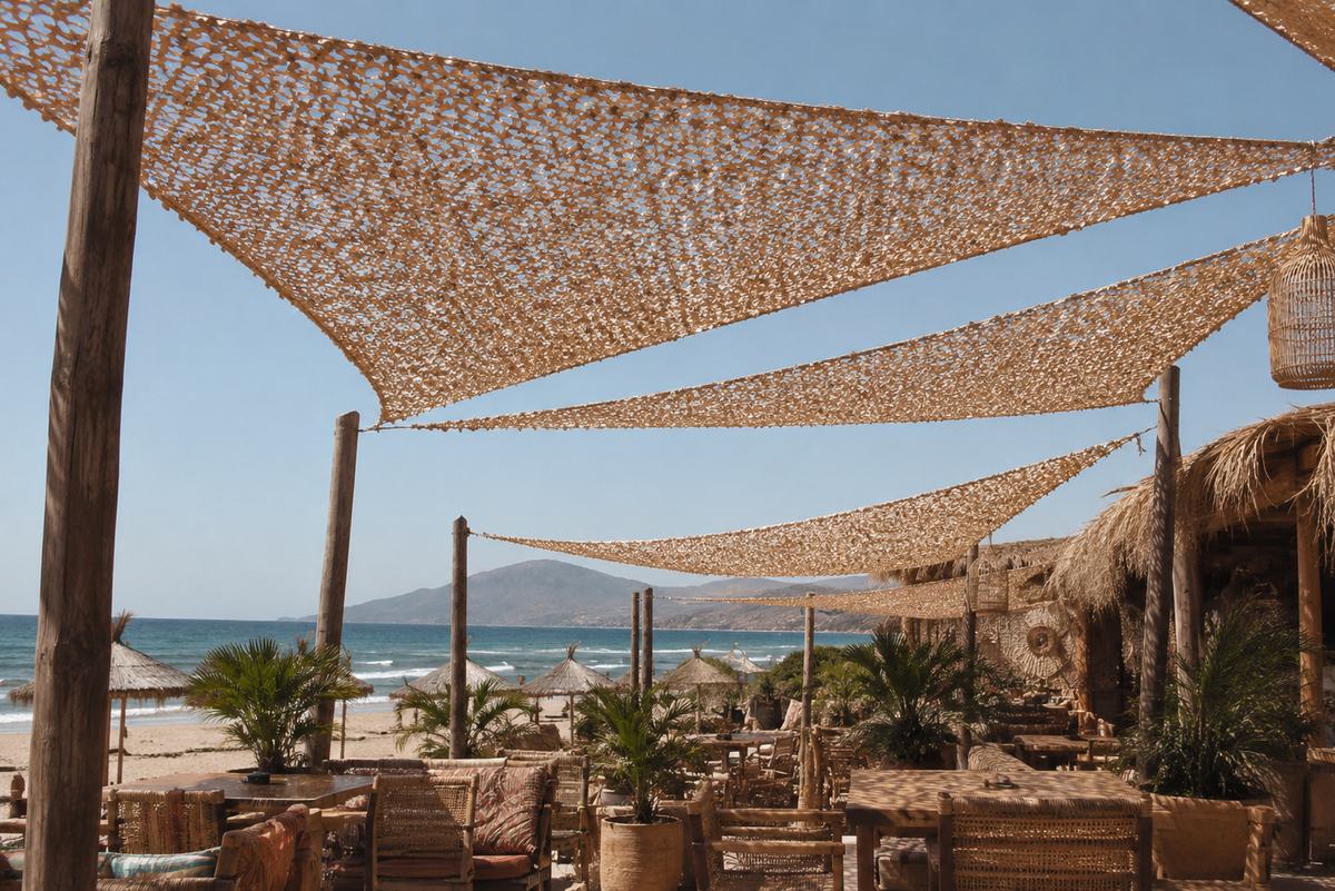 Triangle Shade Sail – Sand Camouflage Netting | 3m, 4m, 5m