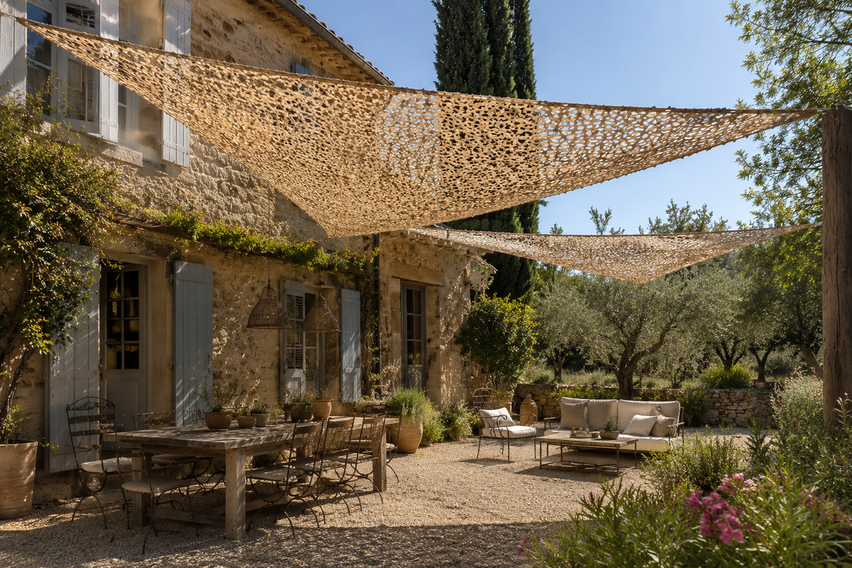 Triangle Shade Sail – Sand Camouflage Netting | 3m, 4m, 5m