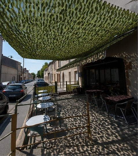 Shade Sail – Green Camouflage Netting | Reinforced Ripstop Outdoor Shade