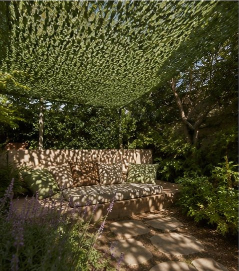 Shade Sail – Green Camouflage Netting | Reinforced Ripstop Outdoor Shade