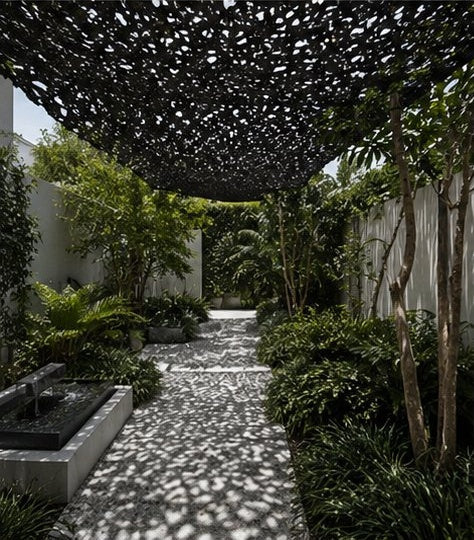 Shade Sail – Black Camouflage Netting | Reinforced Ripstop Outdoor Shade