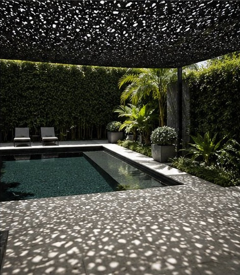 Shade Sail – Black Camouflage Netting | Reinforced Ripstop Outdoor Shade