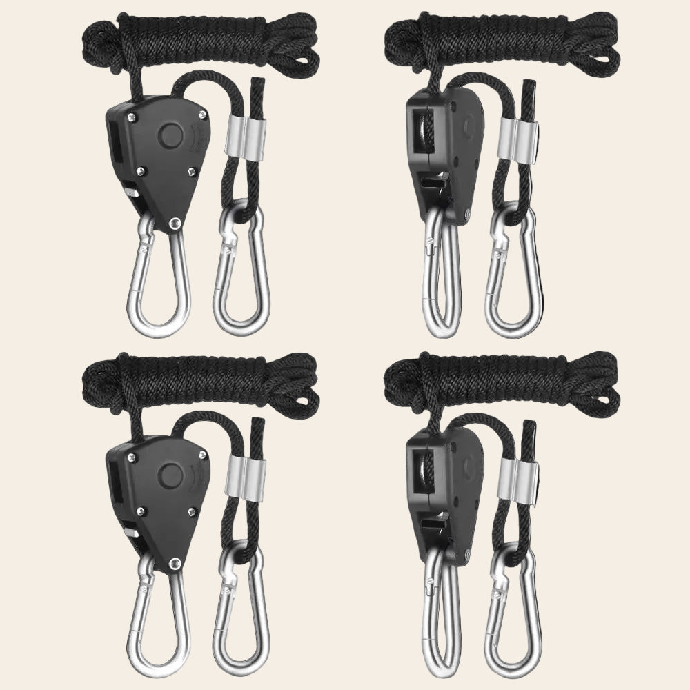 Shade Sail Tensioner Kit x4 – Adjustable Outdoor Rope with Snap Hooks