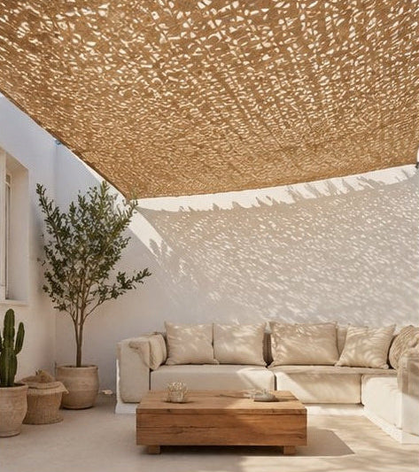 Shade Sail – Sand Camouflage Netting | Reinforced Ripstop Outdoor Shade