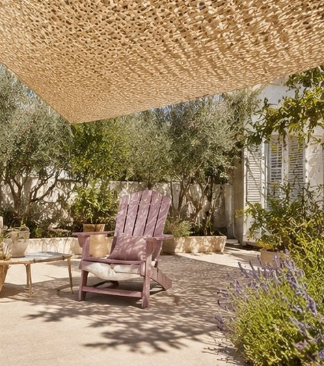 Shade Sail – Sand Camouflage Netting | Reinforced Ripstop Outdoor Shade
