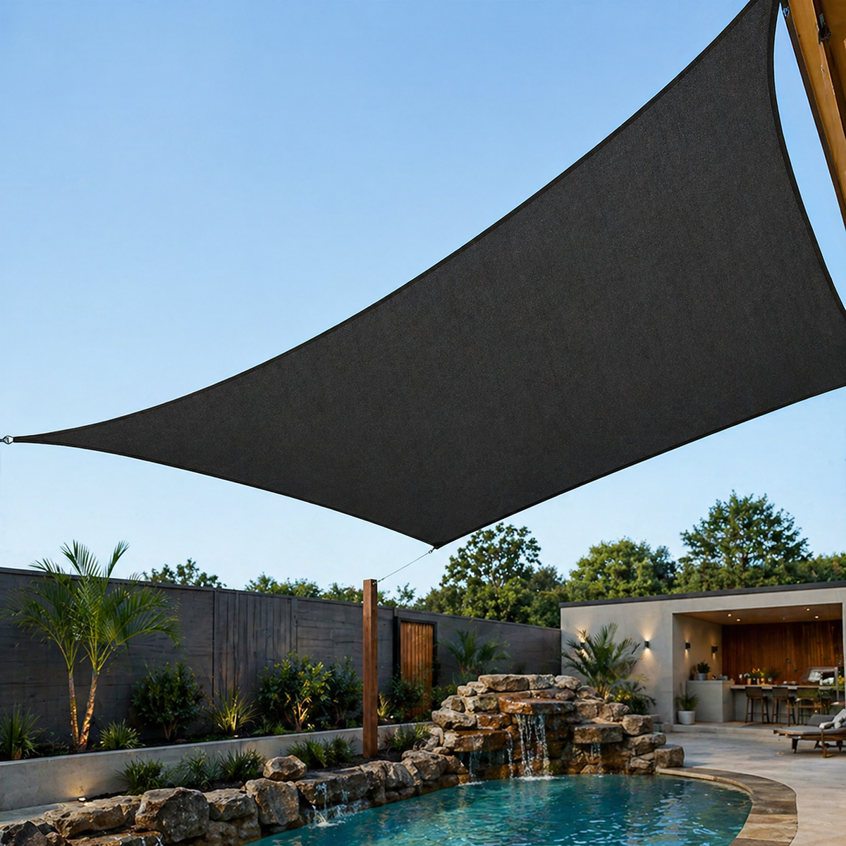 Shade Sail Black – Breathable HDPE UV Protection Outdoor Sun Shade