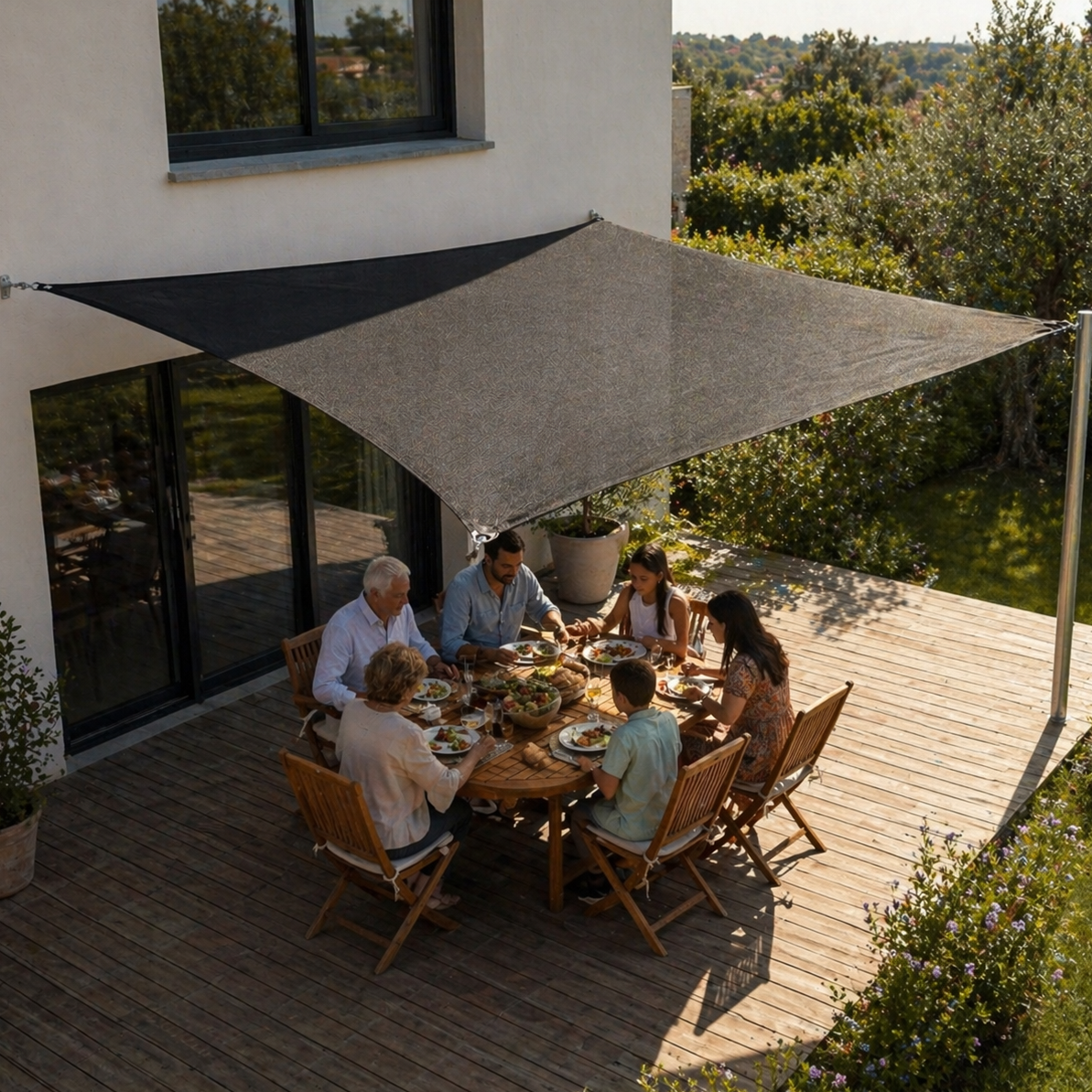 Shade Sail Black – Breathable HDPE UV Protection Outdoor Sun Shade